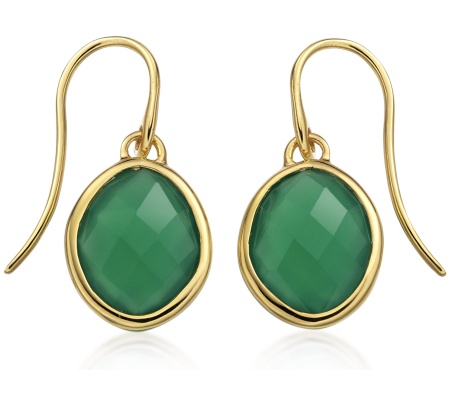 GP Nugget Wire Earrings - Green Onyx - Monica Vinader