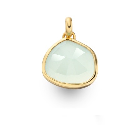 GP Siren Bezel Pendant  -  Aqua Chalcedony - Monica Vinader