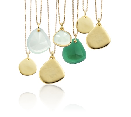 GP Siren Bezel Pendant  -  Aqua Chalcedony - Monica Vinader